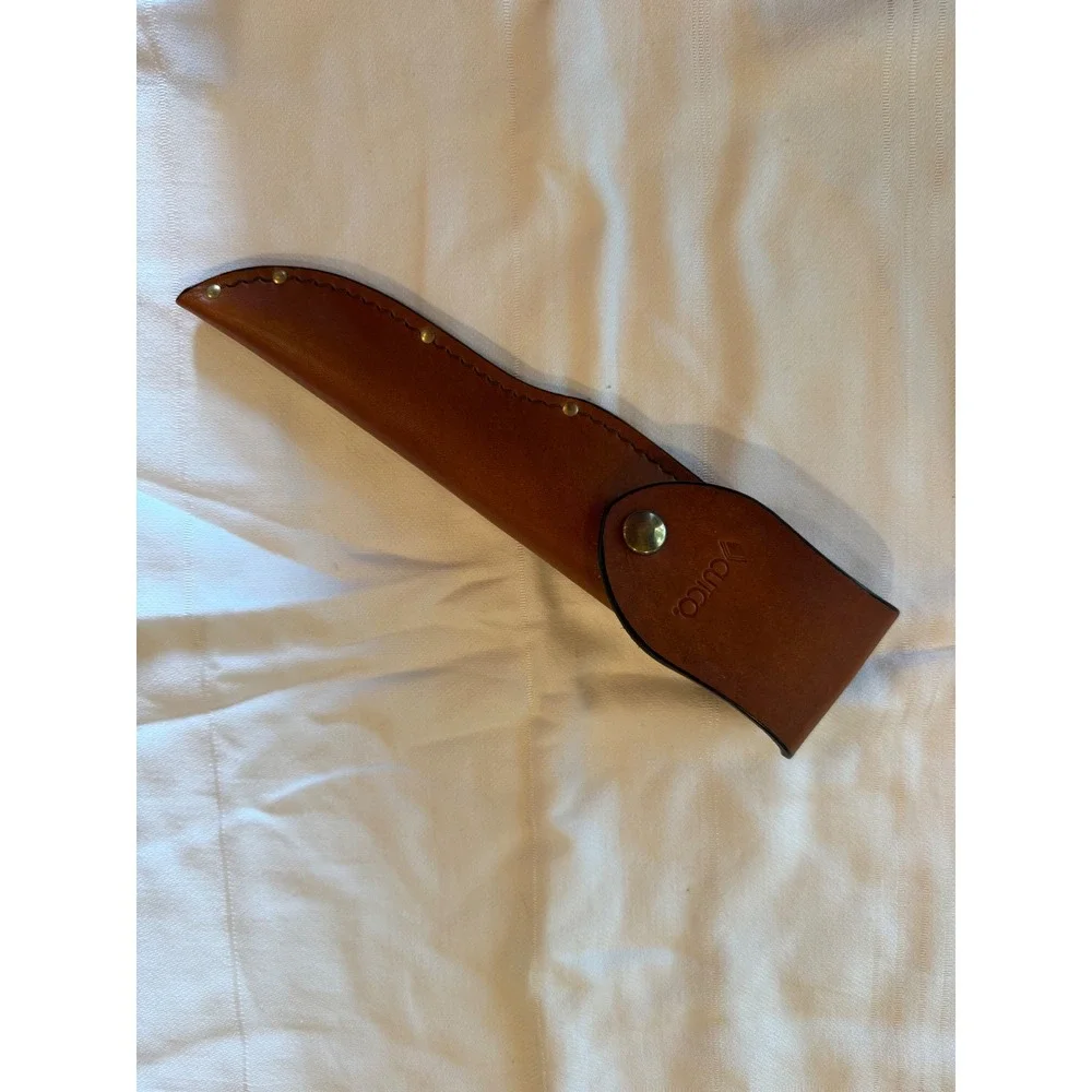 Cutco Hunting Knife 1769 KG White Pearl Handle Brown Leather Sheath Excellent